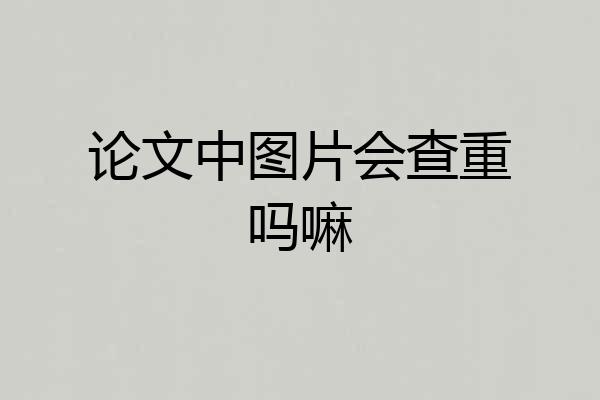 论文中图片会查重吗嘛