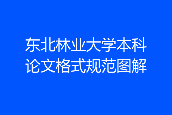东北林业大学本科论文格式规范图解