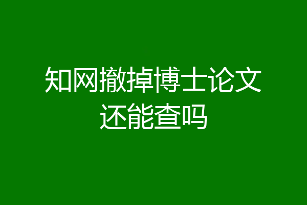 知网撤掉博士论文还能查吗