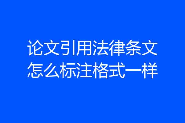 论文引用法律条文怎么标注格式一样