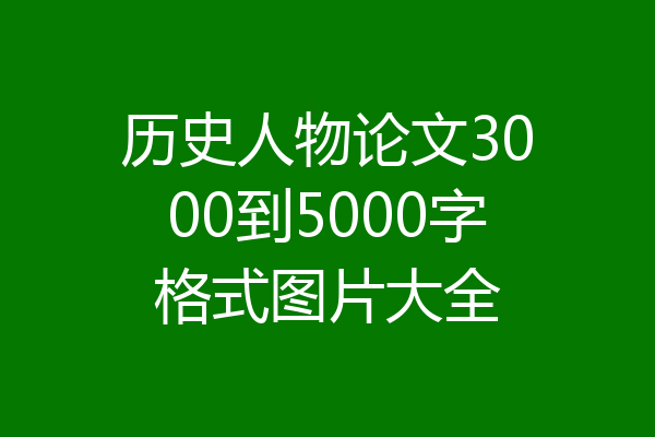 历史人物论文3000到5000字格式图片大全