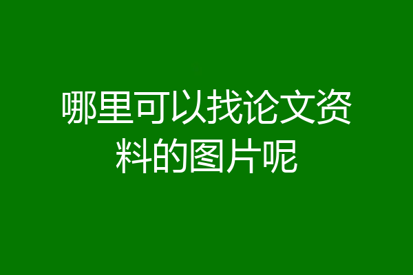 哪里可以找论文资料的图片呢