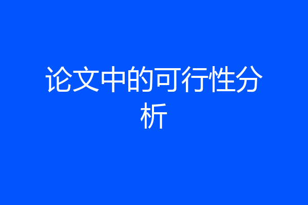 论文中的可行性分析