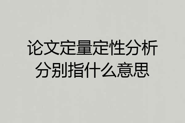 论文定量定性分析分别指什么意思