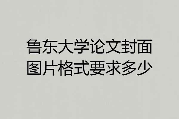 鲁东大学论文封面图片格式要求多少