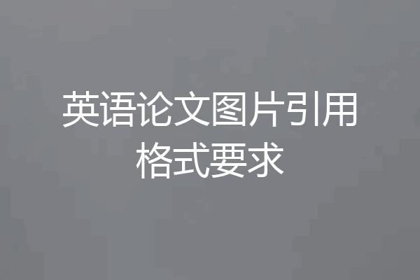 英语论文图片引用格式要求