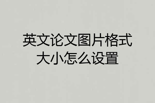英文论文图片格式大小怎么设置