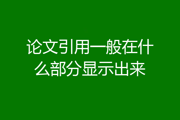 论文引用一般在什么部分显示出来