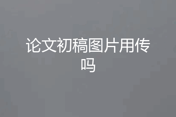 论文初稿图片用传吗