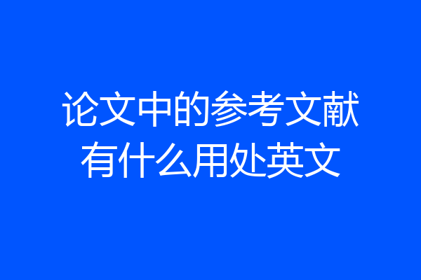 论文中的参考文献有什么用处英文