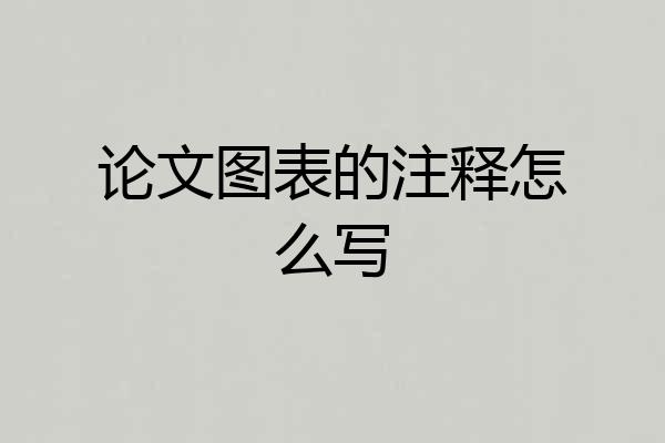 论文图表的注释怎么写