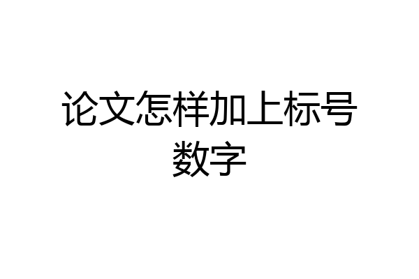 论文怎样加上标号数字