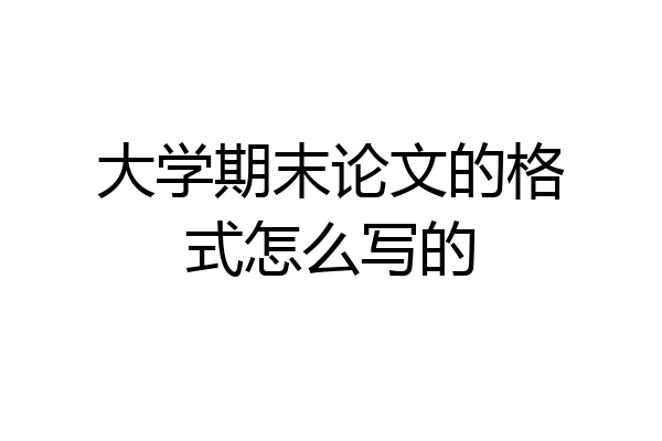 大学期末论文的格式怎么写的