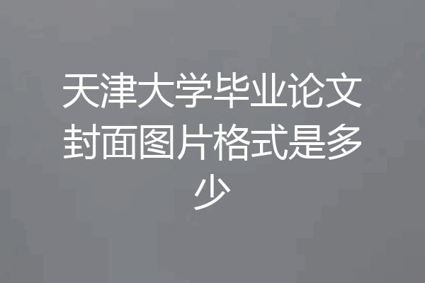 天津大学毕业论文封面图片格式是多少
