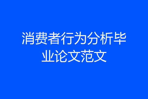 消费者行为分析毕业论文范文