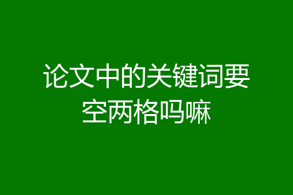 论文中的关键词要空两格吗嘛