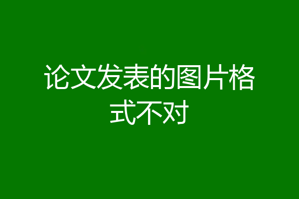 论文发表的图片格式不对