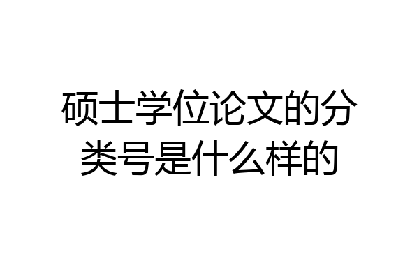 硕士学位论文的分类号是什么样的
