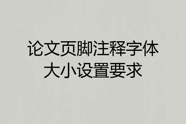 论文页脚注释字体大小设置要求