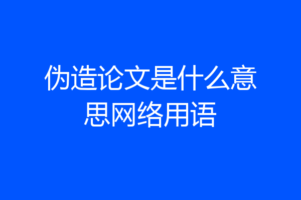 伪造论文是什么意思网络用语