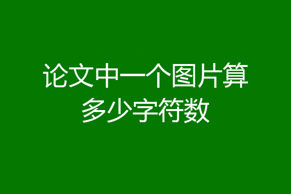 论文中一个图片算多少字符数