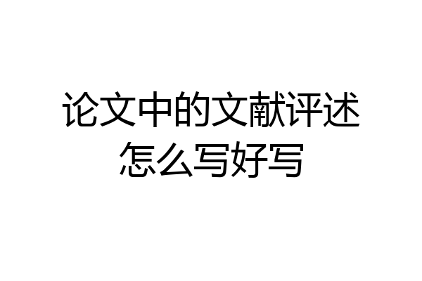 论文中的文献评述怎么写好写