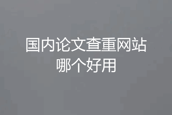 国内论文查重网站哪个好用
