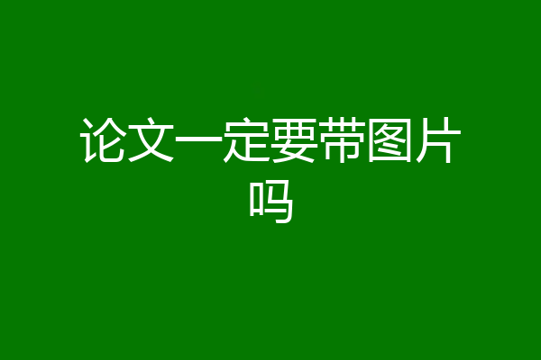 论文一定要带图片吗