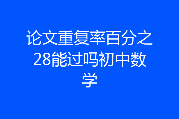 论文重复率百分之28能过吗初中数学