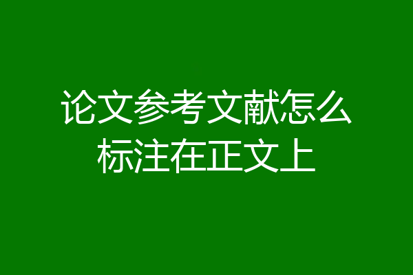 论文参考文献怎么标注在正文上