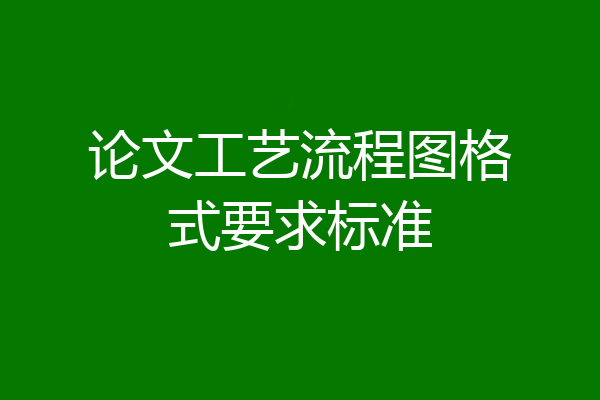 论文工艺流程图格式要求标准