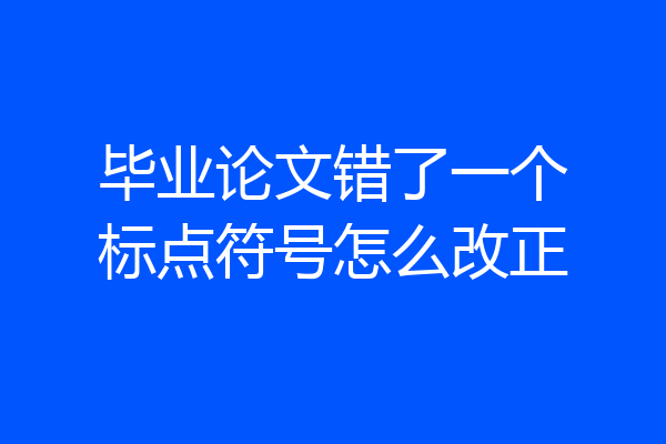 毕业论文错了一个标点符号怎么改正