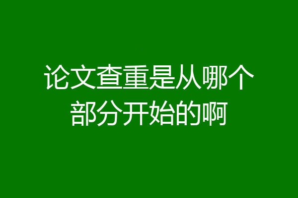 论文查重是从哪个部分开始的啊