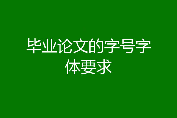 毕业论文的字号字体要求
