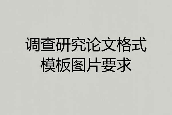 调查研究论文格式模板图片要求