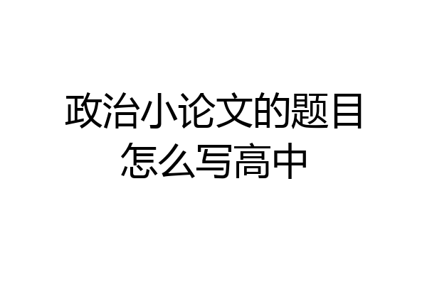 政治小论文的题目怎么写高中