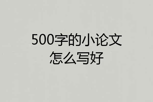 500字的小论文怎么写好