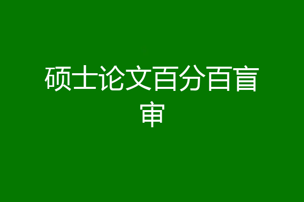 硕士论文百分百盲审