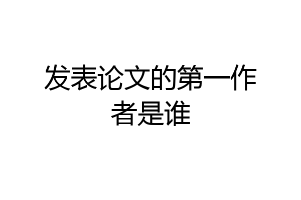 发表论文的第一作者是谁
