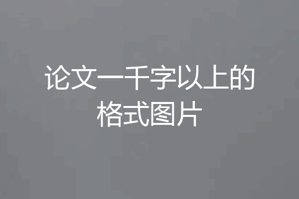 论文一千字以上的格式图片