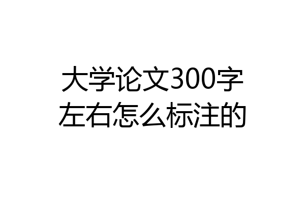 大学论文300字左右怎么标注的