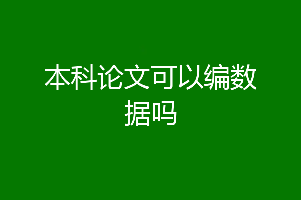 本科论文可以编数据吗
