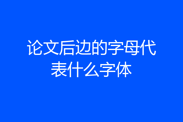 论文后边的字母代表什么字体
