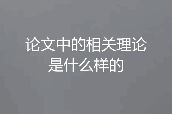 论文中的相关理论是什么样的