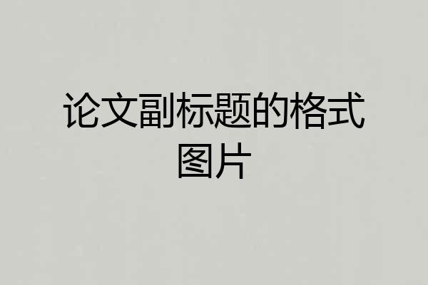 论文副标题的格式图片