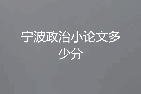宁波政治小论文多少分