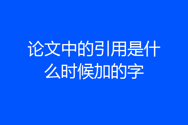 论文中的引用是什么时候加的字