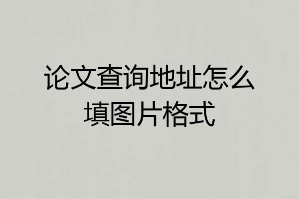 论文查询地址怎么填图片格式