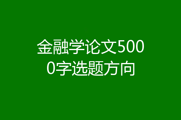 金融学论文5000字选题方向