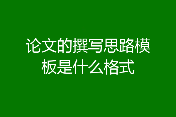 论文的撰写思路模板是什么格式